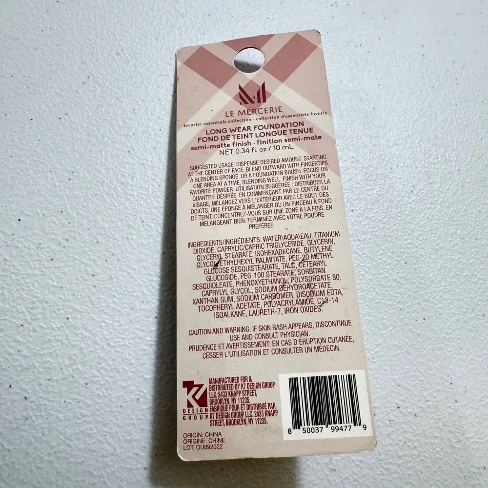 Le Mercier Long Wear‎ Foundation Semi Matte Finish Dark Skin 405 0.34 Oz 10ml